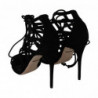 Sandali scarpe spillo cinturino pelle scamosciata nera - EU36/US5.5