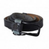 Cintura fibbia logo nero pelliccia pelle grigia - 90 CM / 36 INCHES