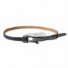 Cintura fibbia logo nero pelliccia pelle grigia - 90 CM / 36 INCHES