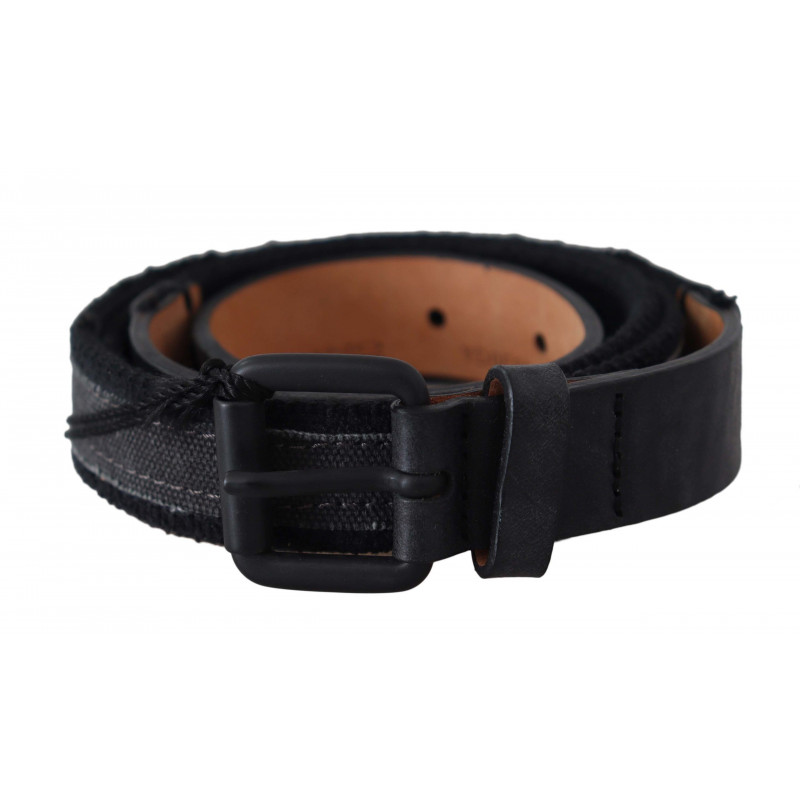 Vita con fibbia con logo in pelle nera - 95 CM / 38 INCHES
