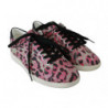 Sneakers piatte pelle da allenamento stampa leopardata rosa - EU42/US9