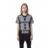 T-shirt in cotone bianco e nero - XL