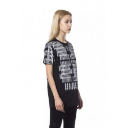 T-shirt in cotone bianco e nero - XL