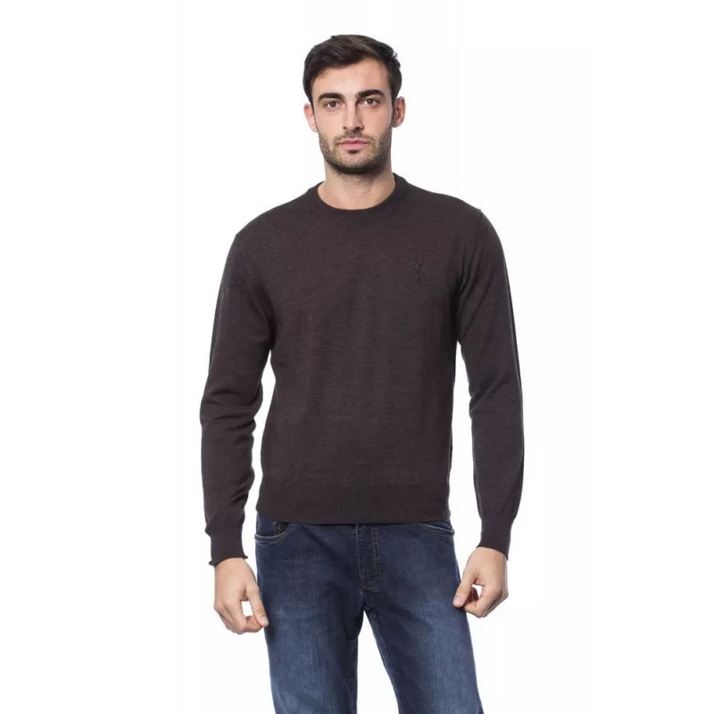 Maglione in lana merino marrone - L