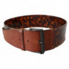 Cintura con fibbia larga in pelle marrone scuro - 75 CM / 30 INCHES