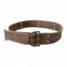 Cintura con fibbia in pelle beige con logo - 100 CM / 40 INCHES