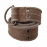 Cintura con fibbia in pelle beige con logo - 100 CM / 40 INCHES