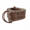 Cintura con fibbia in pelle beige con logo - 100 CM / 40 INCHES