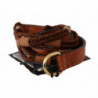 Cintura fibbia dorata corda intrecciata pelle marrone - 90 CM / 36