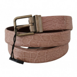 Cintura pelle fibbia dorata pelle esotica beige - 85 CM / 34 INCHES