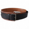 Cintura larga fibbia argentata pelle marrone nera - 85 CM / 34 INCHES