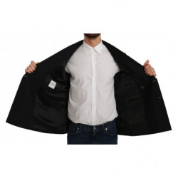Giacca slim fit nera Cappotto Blazer in lana - IT54 - XL