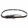 Cintura fibbia logo rotondo pelle marrone magro - 100 CM / 40 INCHES