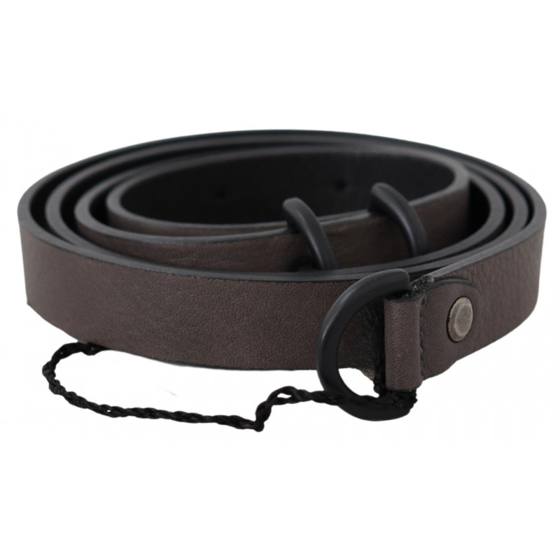 Cintura sottile fibbia rotonda pelle marrone - 100 CM / 40 INCHES