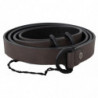 Cintura sottile fibbia rotonda pelle marrone - 100 CM / 40 INCHES