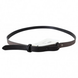 Cintura sottile fibbia rotonda pelle marrone - 100 CM / 40 INCHES