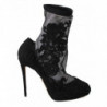 Scarpe con stivaletti con tacco a spillo con rose nere - EU39/US8.5
