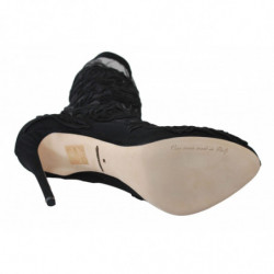 Scarpe con stivaletti con tacco a spillo con rose nere - EU39/US8.5