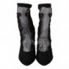 Scarpe con stivaletti con tacco a spillo con rose nere - EU39/US8.5