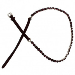 Cintura in pelle viola con cristalli - 85 CM / 34 INCHES