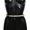 Cintura in pelle bianca con cristalli - 95 CM / 38 INCHES