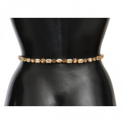 Cintura in pelle bianca con cristalli - 95 CM / 38 INCHES