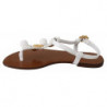 Scarpe sandali infradito con monete in pelle bianca - EU35/US4.5