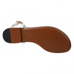 Scarpe sandali infradito con monete in pelle bianca - EU35/US4.5