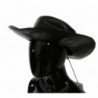Cappello da cowboy a tesa larga nero in tinta unita - 58 CM-M