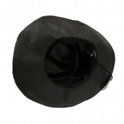 Cappello da cowboy a tesa larga nero in tinta unita - 58 CM-M
