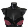 Intimo reggiseno push up in pizzo nero rosa - IT1 - XS