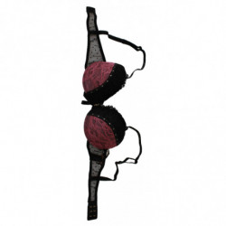 Intimo reggiseno push up in pizzo nero rosa - IT1 - XS