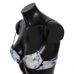 Intimo reggiseno reggiseno in nylon stampato blu - IT1 - XS