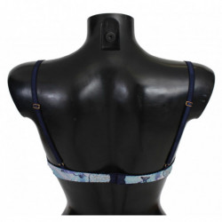 Intimo reggiseno reggiseno in nylon stampato blu - IT1 - XS