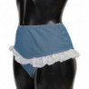 Intimo inferiore in denim con slip in pizzo di cotone blu - IT2 - S