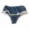 Intimo inferiore in denim con slip in pizzo di cotone blu - IT2 - S
