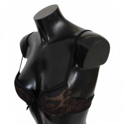 Intimo reggiseno push up in nylon leopardato nero - IT1 - XS
