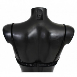 Intimo in nylon con reggiseno a balconcino in rete nera - IT2 - S