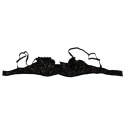 Intimo in nylon con reggiseno a balconcino in rete nera - IT2 - S