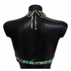 Top bikini da spiaggia con stampa floreale verde menta - IT1 - XS