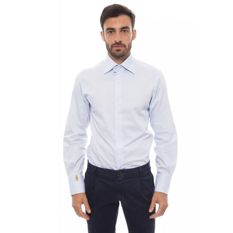 Camicia in cotone azzurro - 4XL
