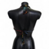 Top bikini da spiaggia da donna con stampa coralli neri - IT1 - XS