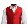Gilet formale in vita rossa 100% seta - IT50 - L