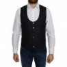 Gilet formale da cappotto con motivo Romb in seta blu - IT46 - S
