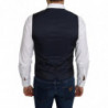 Gilet formale da cappotto con motivo Romb in seta blu - IT46 - S