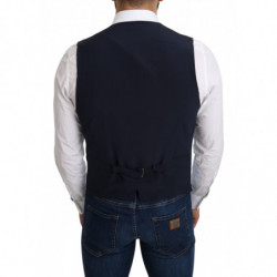 Gilet formale in viscosa elasticizzata blu - IT48 - M
