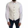 Gilet cappotto formale in seta 100% bianco sporco - IT48 - M