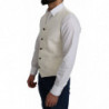 Gilet cappotto formale in seta 100% bianco sporco - IT48 - M