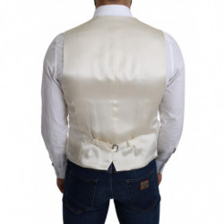 Gilet cappotto formale in seta 100% bianco sporco - IT48 - M