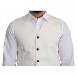 Gilet cappotto formale in seta 100% bianco sporco - IT48 - M